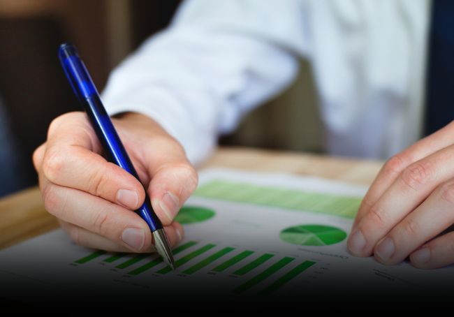 Grafici aziendali verdi gestione del rischio aziendale